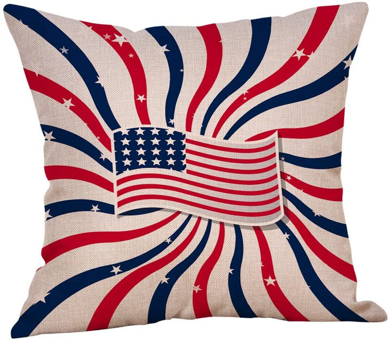 Wholesale 4th of July Independence Day Linen Pillowcase MOQ≥2 JDC-PW-OuH001