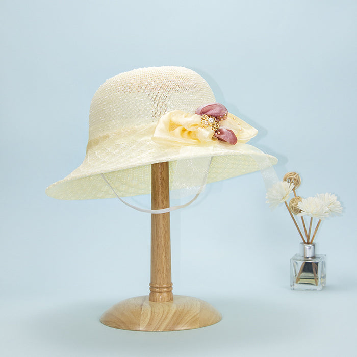 Wholesale Natural Papyrus Sunscreen Lace Straw Hat JDC-SH-ZYuan001