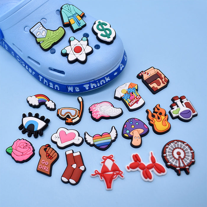 Wholesale Croc Charms Random 100pcs Cartoon Cute PVC DIY Accessories (M) JDC-CCS-XinQ018