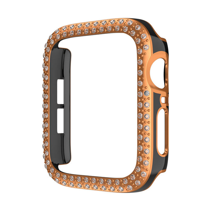 Wholesale Watch Case PC Double Row Flash Diamond iWatch Protective Cases MOQ≥2 JDC-WD-KuYue002