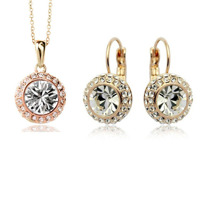 Wholesale Rhinestone Alloy Necklace Earring Set JDC-ES-Yaqian001