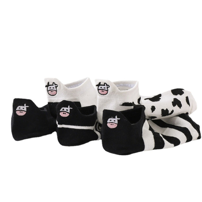 Wholesale Socks Cotton Cow Striped Short Socks MOQ≥5 JDC-SK-XiaoYi007