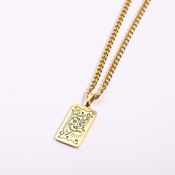 Jewelry WholesaleWholesale Constellation Pendant Stainless Steel Gold Plated Necklace JDC-NE-Jif052 Necklaces 集沣 %variant_option1% %variant_option2% %variant_option3%  Factory Price JoyasDeChina Joyas De China