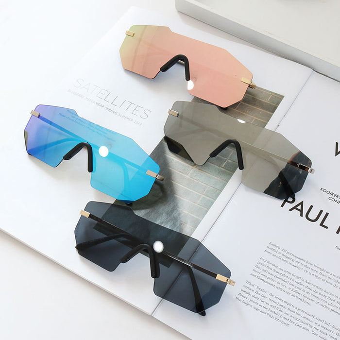 Wholesale Sunglasses Resin Lens Frameless Colorful Metal Frame MOQ≥2 JDC-SG-QingT009