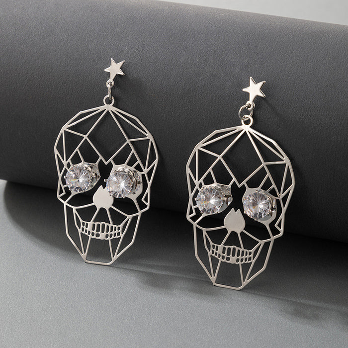 Wholesale Alloy Skull Diamond Earrings MOQ≥2 JDC-ES-lingg001