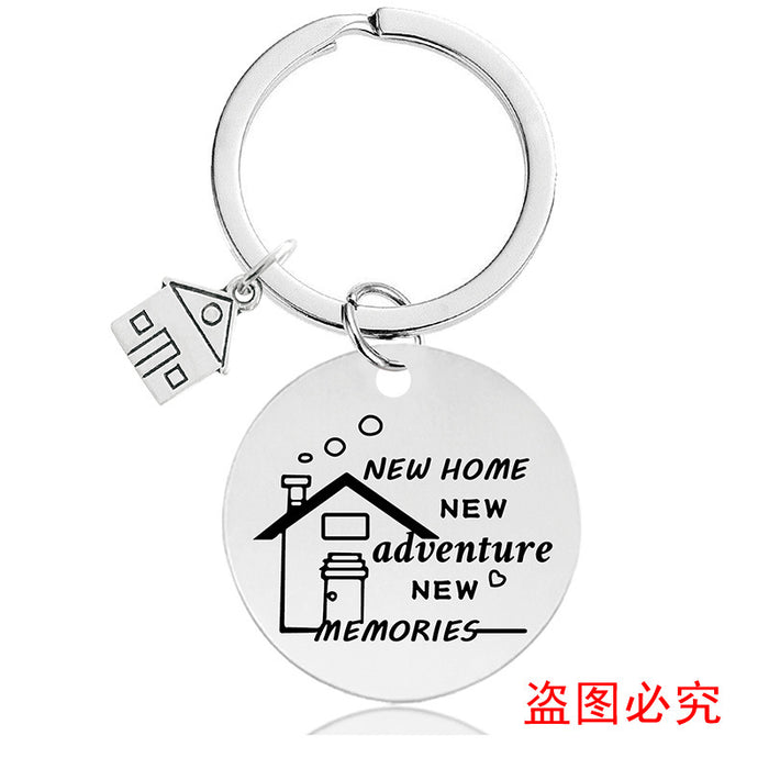 Jewelry WholesaleWholesale houses housewarming new home house lettered metal keychains JDC-KC-GangGu029 Keychains 钢古 %variant_option1% %variant_option2% %variant_option3%  Factory Price JoyasDeChina Joyas De China