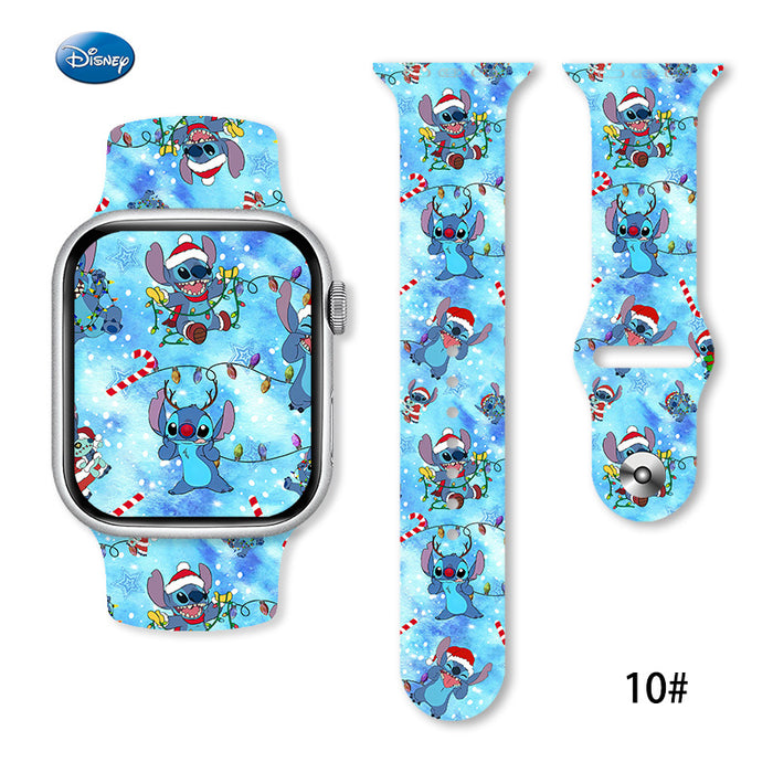 Wholesale Christmas Cartoon Silicone Strap Suitable for Apple Watch Strap JDC-WD-NuoQi001