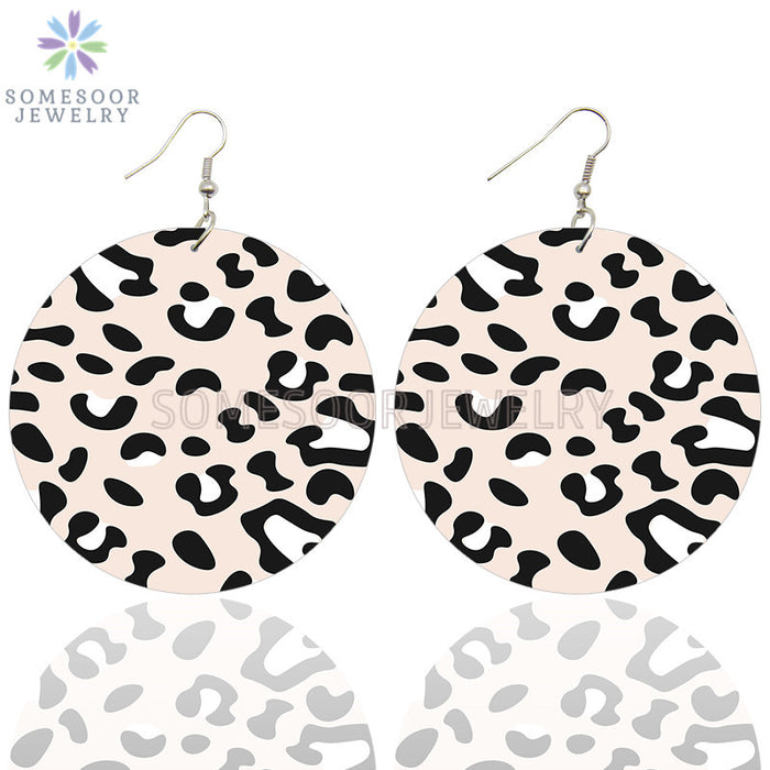 Jewelry WholesaleWholesale Wood Leopard Print Copper Earrings MOQ≥2 JDC-ES-SShuo001 Earrings 尚铄 %variant_option1% %variant_option2% %variant_option3%  Factory Price JoyasDeChina Joyas De China