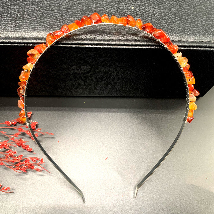 Wholesale Natural Crystal Gravel Crown Headband JDC-HD-ZHIY001