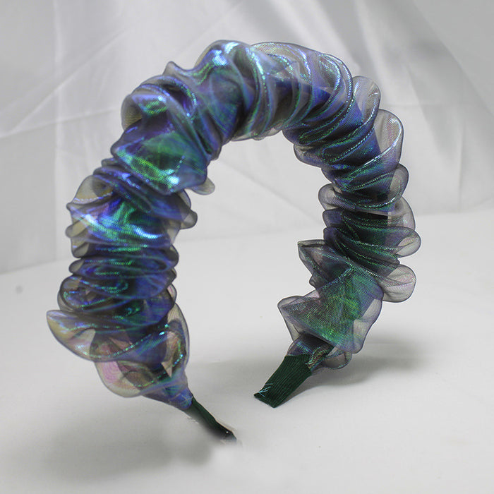 Wholesale vintage organza pleated large intestine headband for women JDC-HD-Lizhen005