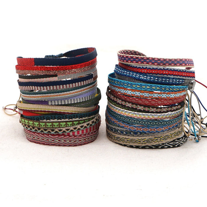 Wholesale Ethnic Wind Ribbon Pure Hand Woven Bracelet JDC-BT-HeY015