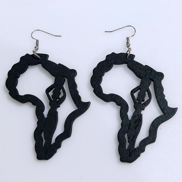 Wholesale Vintage Wooden Geometric Earrings Women JDC-ES-AnX012