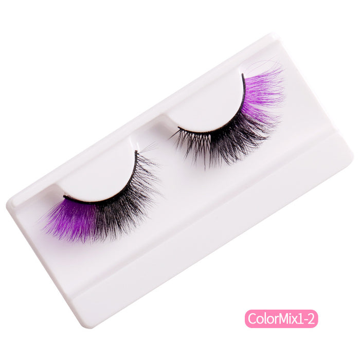 Wholesale High Imitation Color Fried Thick Curly Mink Hair False Eyelashes JDC-EY-JST006