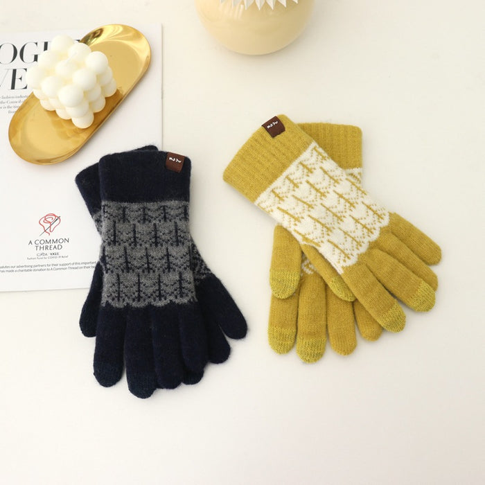 Wholesale Gloves Acrylic Warm Retro Knit Touch Screen JDC-GS-YanD008