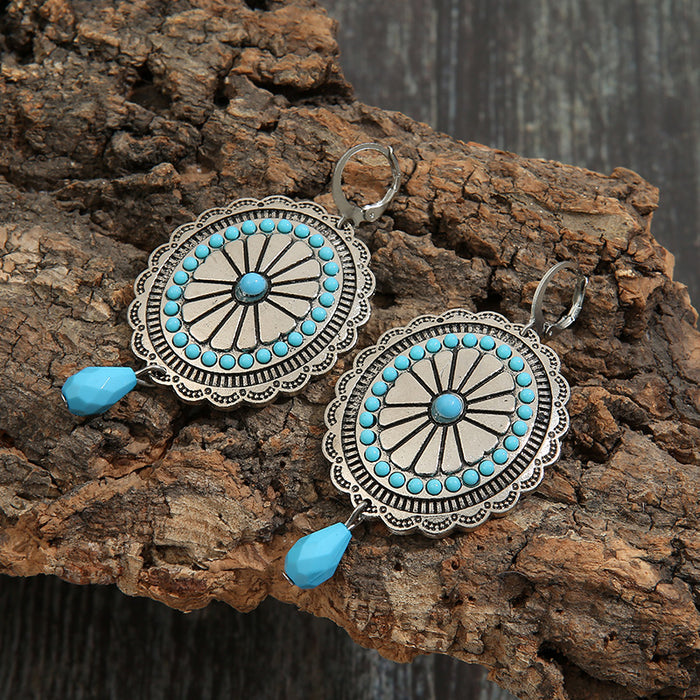 Jewelry WholesaleWholesale vintage western-style turquoise earrings JDC-ES-saip039 Earrings 赛蒲 %variant_option1% %variant_option2% %variant_option3%  Factory Price JoyasDeChina Joyas De China