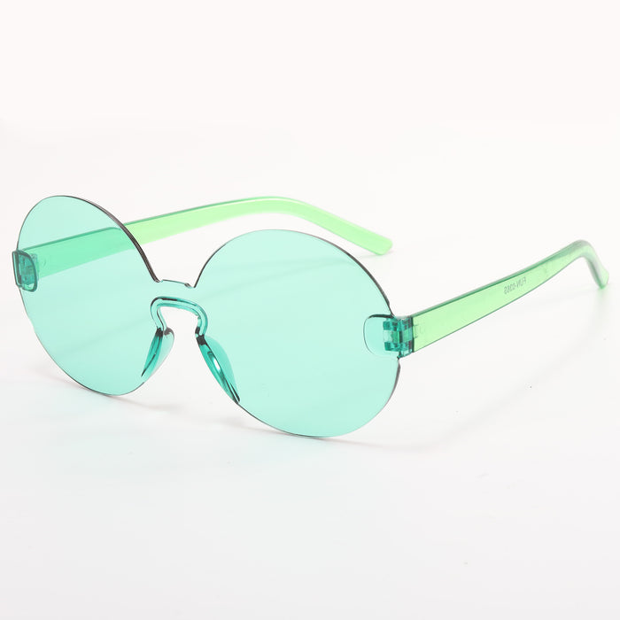 Wholesale Rimless Round PC Lens Candy Color Sunglasses JDC-SG-YuH007