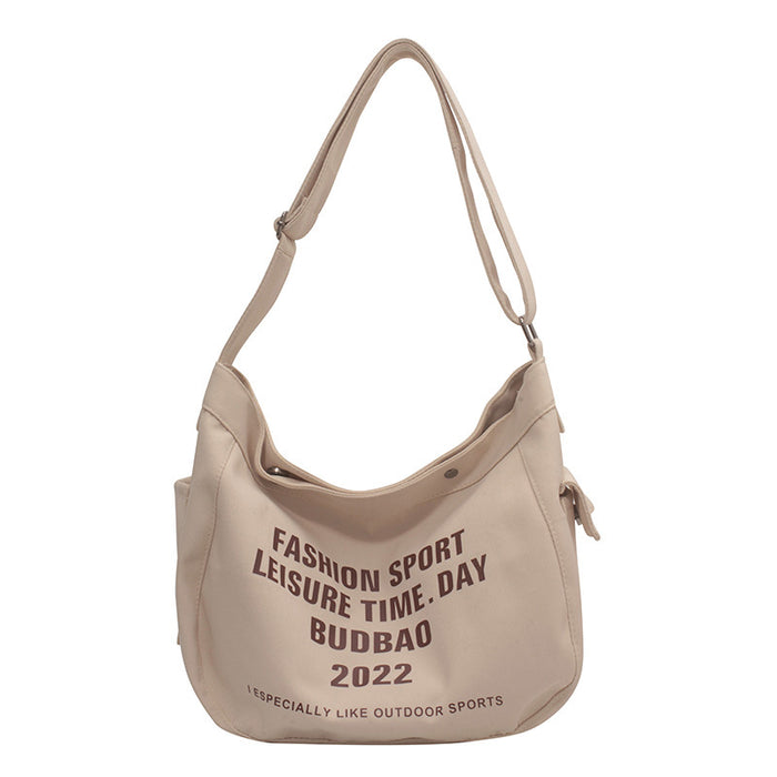 Wholesale Shoulder Bag Canvas Large Capacity Printed Letters Casual Diagonal Span JDC-SD-Zhibei009