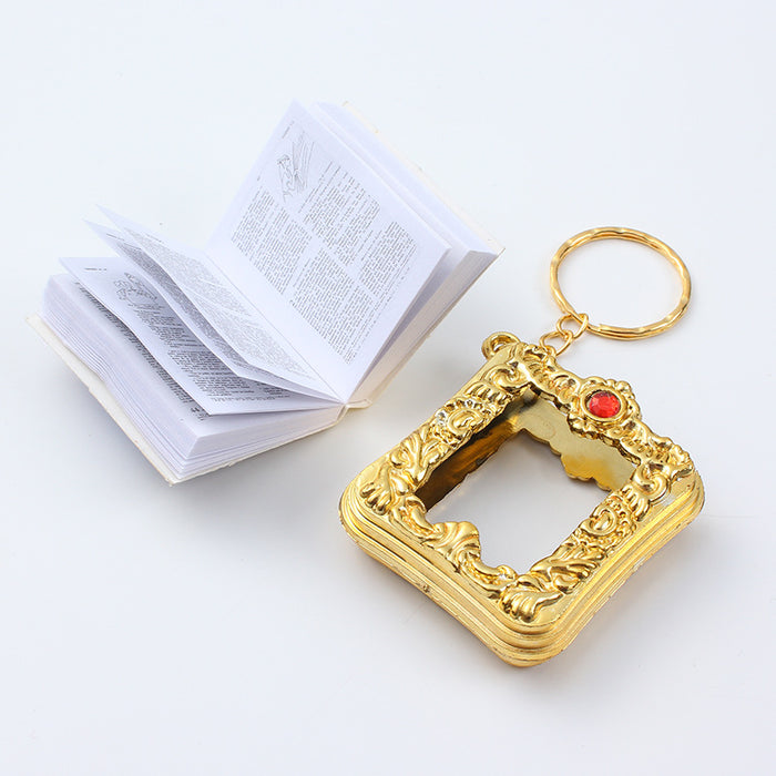 Wholesale Keychains Alloy Christmas English Bible MOQ≥2 JDC-KC-WXue003