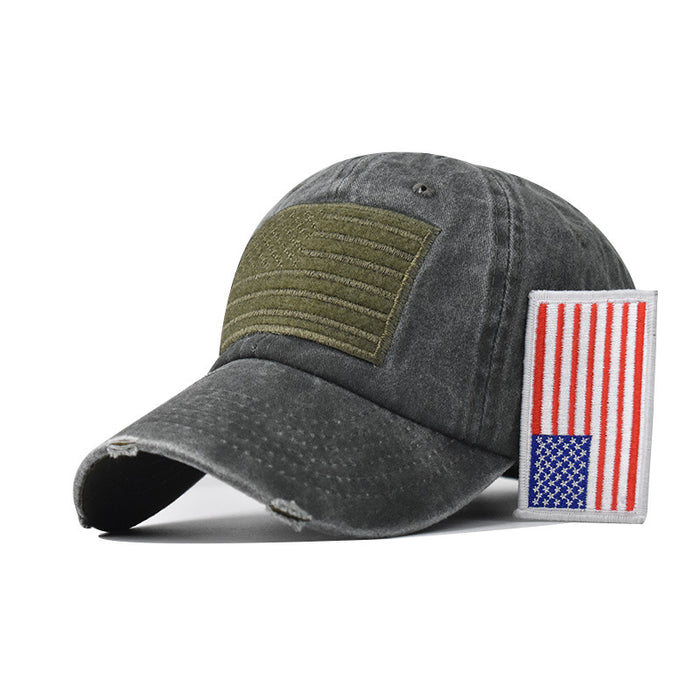 Wholesale 4th of July American Flag Washed Baseball Cap Independence Day MOQ≥2 JDC-FH-EXu003