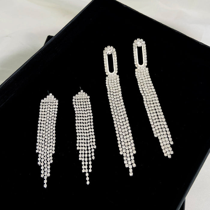 Wholesale Earrings Alloy Exaggerated Full Drilled Tassel JDC-ES-A539