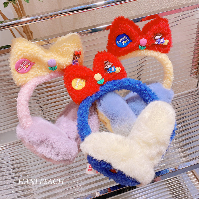 Wholesale Earmuffs Plush Cute Cartoon Bow Warm Outdoor Ear Defenders JDC-EF-HaN008