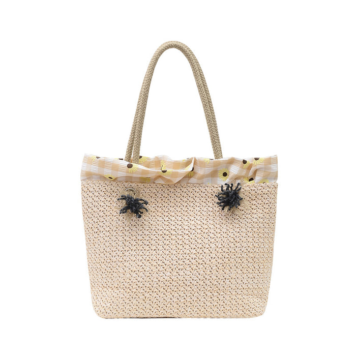 Jewelry WholesaleWholesale straw woven hand-held single shoulder beach bag JDC-BB-Danze007 Beach Bag 丹泽 %variant_option1% %variant_option2% %variant_option3%  Factory Price JoyasDeChina Joyas De China