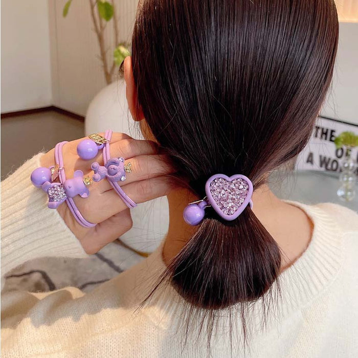 Jewelry WholesaleWholesale periwinkle orchid cartoon bear love head rope JDC-HS-DouY003 Hair Scrunchies 豆毓 %variant_option1% %variant_option2% %variant_option3%  Factory Price JoyasDeChina Joyas De China