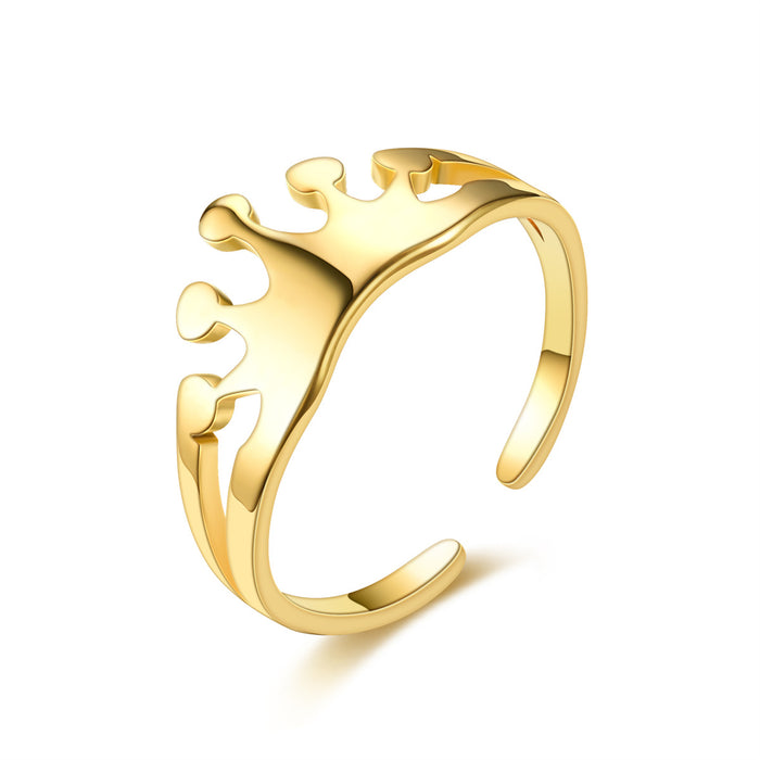 Wholesale Titanium Steel Gold Plated Adjustable Ring JDC-RS-DingC018