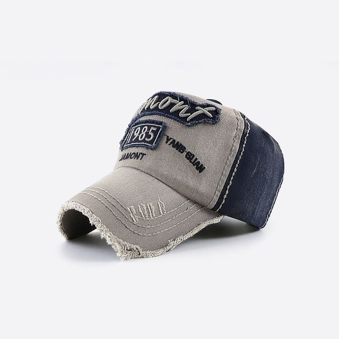 Wholesale Washed Baseball Letter Embroidered Sunshade Anti-snoring Hat Distressed Hole JDC-FH-YGuan005