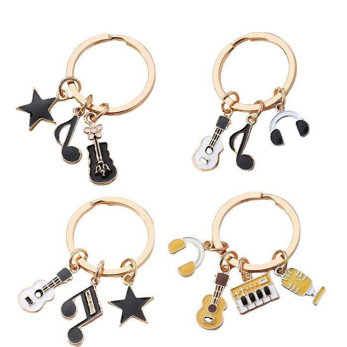 Wholesale Music Violin Headphone Alloy Keychain MOQ≥2 JDC-KC-GSYN002