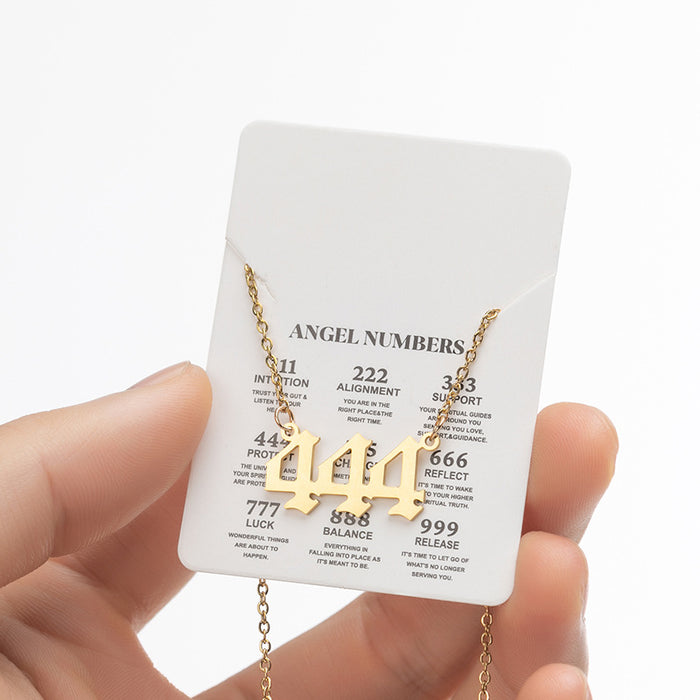 Wholesale Necklaces Stainless Steel Angel Lucky Numbers JDC-NE-SS026