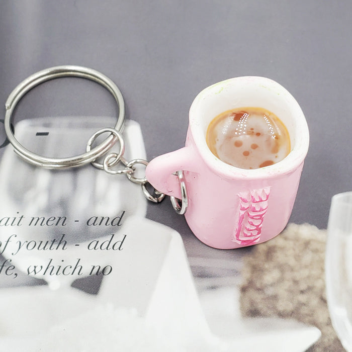 Wholesale Simulation Coffee Cup Resin Keychain JDC-KC-DY015