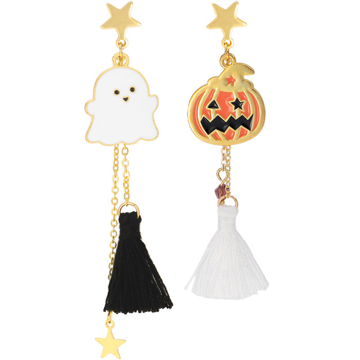 Wholesale Earrings Alloy Halloween Skull Ghost Stud Earrings Ear Clips JDC-ES-Tql015