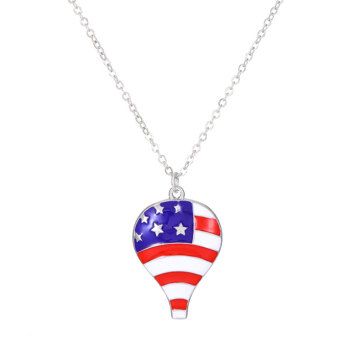 Wholesale 4th of July Independence Day Series Necklace Set Fashion Simple Diamond Wings JDC-NE-D044