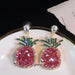 Jewelry WholesaleWholesale pineapple fruit Earrings Silver needle crystal red Earrings JDC-ES-AIS001 Earrings 艾珊 %variant_option1% %variant_option2% %variant_option3%  Factory Price JoyasDeChina Joyas De China