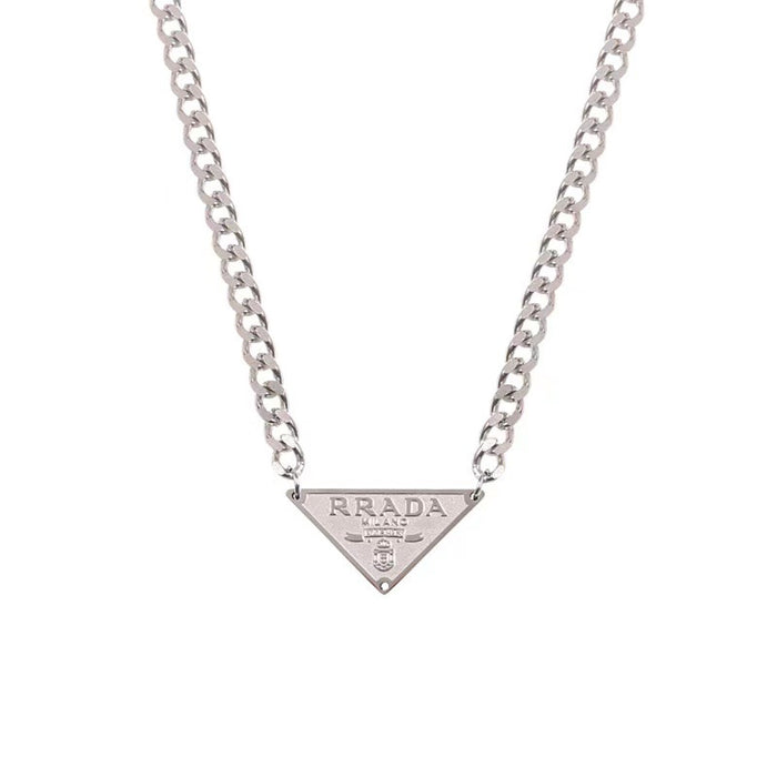 Jewelry WholesaleWholesale triangle drip oil English letter titanium steel necklace JDC-NE-ShiY008 Necklaces 仕缘 %variant_option1% %variant_option2% %variant_option3%  Factory Price JoyasDeChina Joyas De China