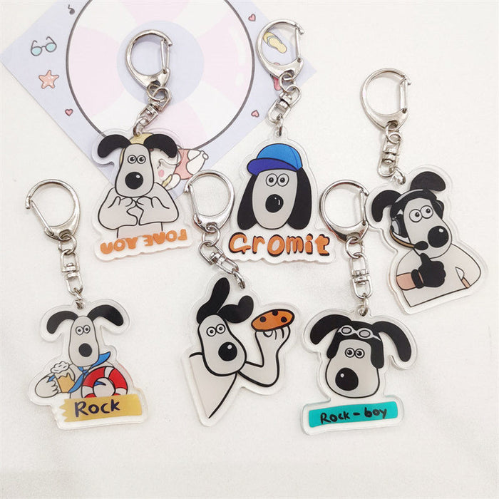 Wholesale niche retro master dog keychain cute acrylic MOQ≥2 JDC-KC-GLun006