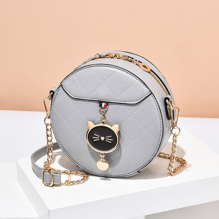 Wholesale Shoulder Bag PU Round Chain Crossbody Portable JDC-SD-Zhip005