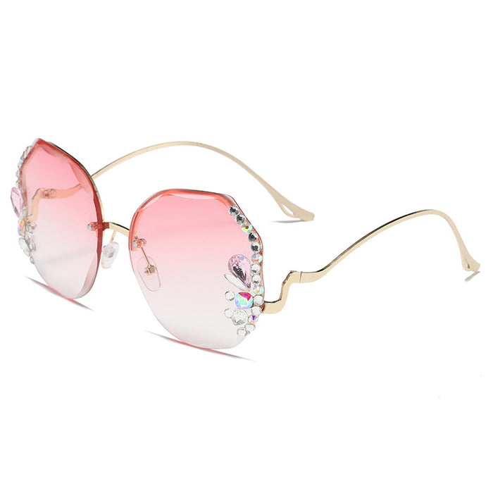 Wholesale Rimless Cut Edge Diamond Sunglasses JDC-SG-ZhanH002