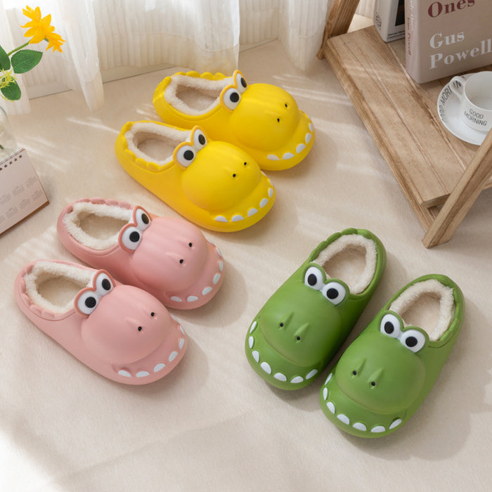 Wholesale Winter Cute Little Dinosaur Cotton EVA Non-slip Slippers JDC-SP-RLY001