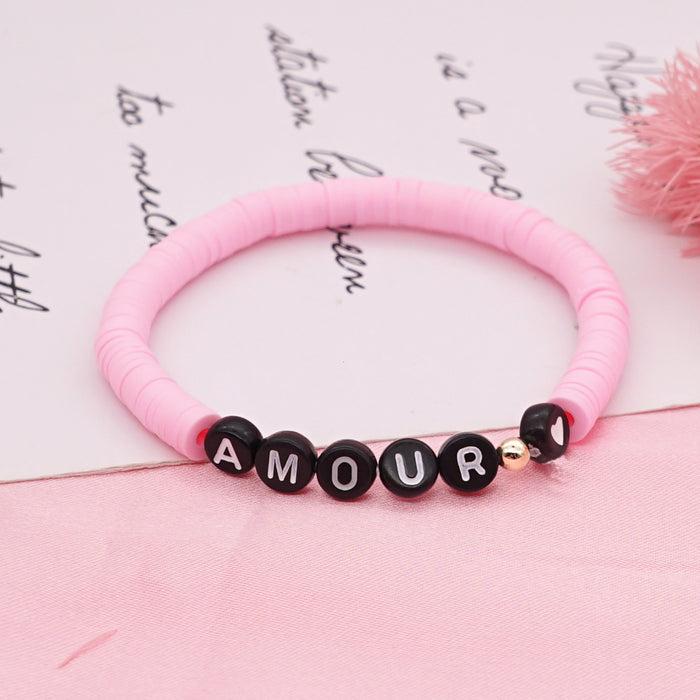 Wholesale Acrylic Alphabet Beads Clay Bead Bracelet JDC-BT-Yuxz005