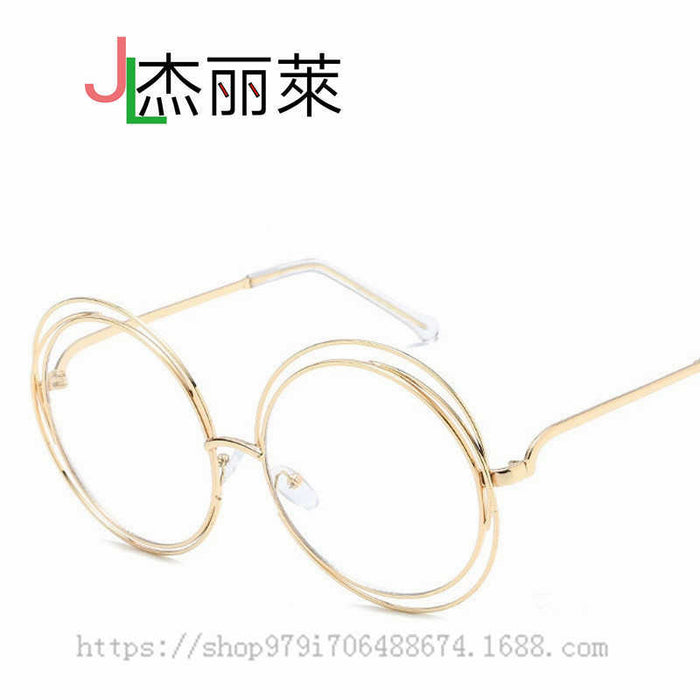 Wholesale wild fox large frame sunglasses round frame real film flat mirror JDC-SG-JunL001