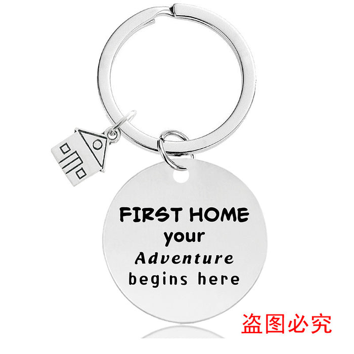 Jewelry WholesaleWholesale houses housewarming new home house lettered metal keychains JDC-KC-GangGu029 Keychains 钢古 %variant_option1% %variant_option2% %variant_option3%  Factory Price JoyasDeChina Joyas De China