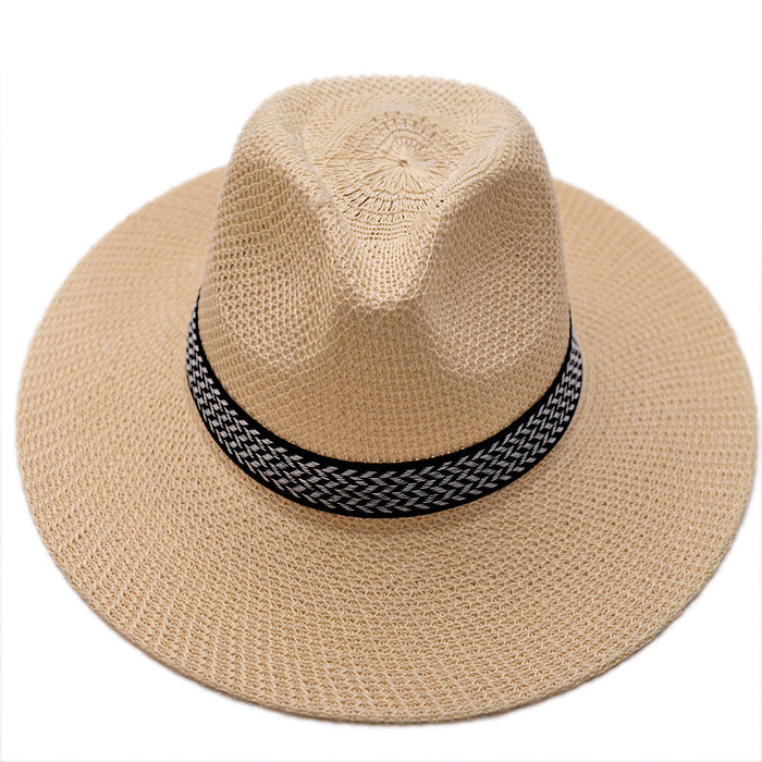 Wholesale summer sun visor hat beach big brim straw hat MOQ≥2 JDC-FH-QiLin001