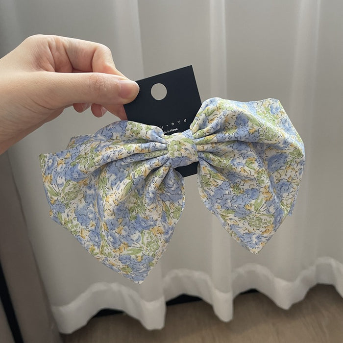 Wholesale hairpin cloth floral double bow spring clip JDC-HC-QZ003