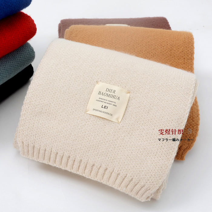 Wholesale Scarf Acrylic Cotton Winter Thickening Warm Knit Solid Color JDC-SF-hengc008