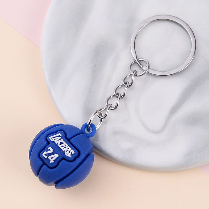 Wholesale Keychain PVC Cute Cartoon Football Basketball Pendant JDC-KC-AQing001