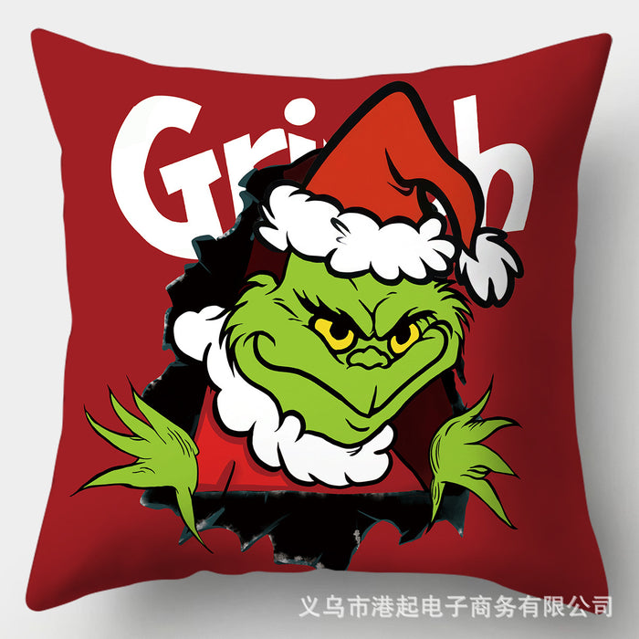 Wholesale Pillowcase Christmas Printed Cartoon Peach Skin JDC-PW-Gangqi001