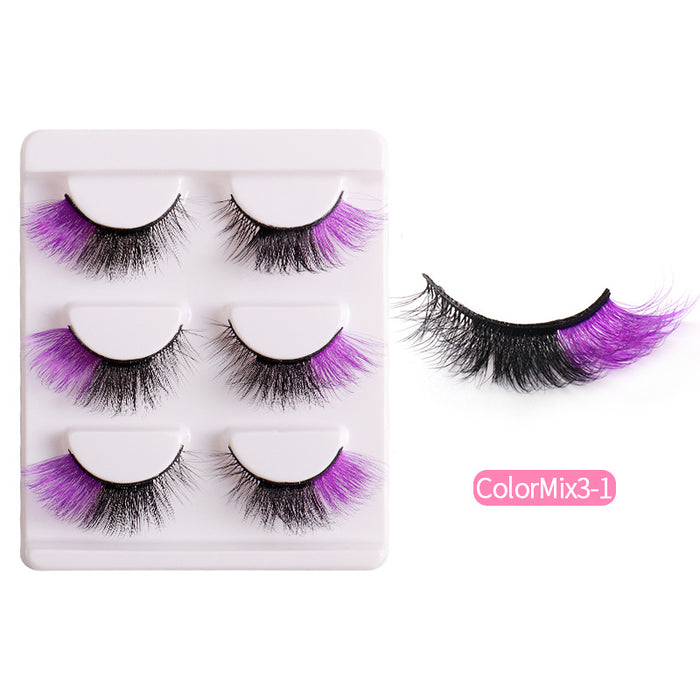 Wholesale High Imitation Color Fried Thick Curly Mink Hair False Eyelashes JDC-EY-JST006