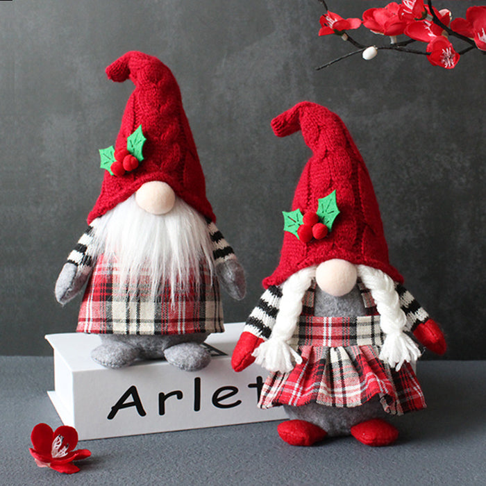 Wholesale Decorative Cloth Forest Old Man Cute Braids Faceless Doll Ornament JDC-OS-GangL033